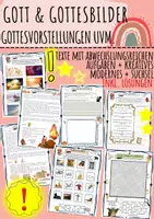 Vorschau - Stundenentwürfe - Gott Gottesbilder Gottesvorstellung Unterrichtsmaterial Religion Klasse 5–7 Stationsarbeit Arbeitsblätter Übungen Freiarbeit mit Lösungen - Deckblatt