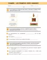 Vista previa - Evaluación - Examen - Los primeros seres humanos - Portada