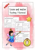 Vorschau - Arbeitsblätter - Lesen und malen : Fasching oder Karneval - Deckblatt