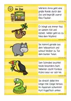 Vorschau - Aufgabenkarten - Zoo / Tiere - Lesezuordnung - Erstes Lesen - Seite 1