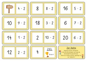 Vorschau - Stationenlernen - 1x1 Dominos mit den Malreihen 2-10 - Seite 2
