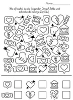 Vorschau - Arbeitsblätter - Suchen, finden, zählen - Valentinstag - Seite 1