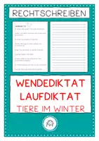 Vorschau - Arbeitsblätter - Wendediktat. Laufdiktat: Tiere im Winter - Deckblatt