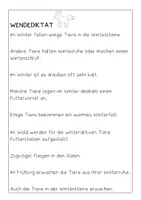 Vorschau - Arbeitsblätter - Wendediktat. Laufdiktat: Tiere im Winter - Seite 1