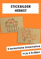 Vorschau - Mal- und Bastelvorlagen - Stickbilder - Herbst, Stickvorlagen - Deckblatt