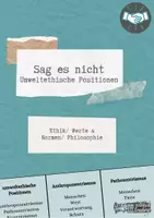 Vorschau - Arbeitsblätter - Sag es nicht - die umweltethischen Positionen - Deckblatt