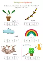 Vista previa - Hojas de trabajo - How Many Syllables? Spring Syllables Worksheets / ¿Cuántas sílabas? Hojas de trabajo de sílabas primaverales - página 2