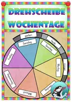 Vorschau - Mal- und Bastelvorlagen - Drehscheibe - Wochentage ( gestern - heute - morgen ) - Deckblatt