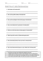 Vorschau - Arbeitsblätter - AB mit Fragen zum Thema "Nordamerika" + Lösungsblatt + Mindmap + Infografik - Deckblatt