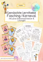 Vorschau - Arbeitsblätter - Lerntheke Fasching/Karneval Klasse 2 - Deckblatt