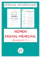 Vorschau - Arbeitsblätter - Einzahl und Mehrzahl. Übungsheft 2 mit Lösung! - Deckblatt