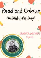 Vorschau - Arbeitsblätter - Read and Colour Valentines Day - Deckblatt