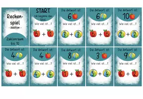Vorschau - Spiele - Rechenspiel: Addition im Zahlenraum bis 10 (Variante 2) - Seite 1