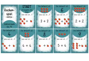 Vorschau - Spiele - Rechenspiel: Addition im Zahlenraum bis 10 (Variante 3) - Seite 1