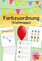 Vorschau - Mal- und Bastelvorlagen - Paket, Klettmappen, Luftballons, optische Differenzierung, Raum-Lage-Wahrnehmung, Farbzuordnung - Seite 1
