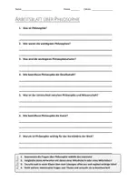 Vorschau - Arbeitsblätter - AB mit Fragen zum Thema "Philosophie" + Lösungsblatt + Infografik - Deckblatt