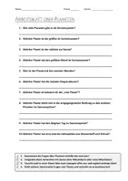 Vorschau - Arbeitsblätter - AB mit Fragen zum Thema "Planeten" + Lösungsblatt + Infografik - Deckblatt