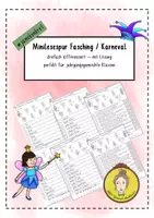 Vorschau - Arbeitsblätter - Mini-Lesespur Fasching oder Karneval - Deckblatt