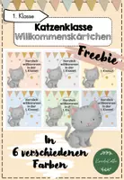 Vorschau - Bildkarten - Katzenklasse Willkommenskärtchen - Deckblatt