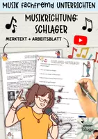 Vorschau - Arbeitsblätter - Musikrichtung "Schlager" - Arbeitsblätter/ Musik fachfremd unterrichten - Deckblatt