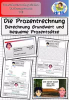 Vorschau - Stundenentwürfe - Die Prozentrechnung Berechnung Grundwert und die bequemen Prozentsätze BwR 7 II Lehrplan Plus - Deckblatt
