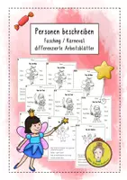 Vorschau - Arbeitsblätter - Personenbeschreibung - Fasching oder Karneval - Arbeitsblätter - Deckblatt
