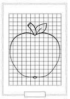 Vorschau - Arbeitsblätter - Rasterbilder - kunterbunte Früchte (Apfel , Birne , Ananas ,...) gestalten - Seite 1