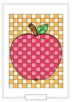 Vorschau - Arbeitsblätter - Rasterbilder - kunterbunte Früchte (Apfel , Birne , Ananas ,...) gestalten - Seite 2