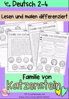 Vorschau - Arbeitsblätter - Lesen und malen (Familie von Katzenstein) - Deckblatt