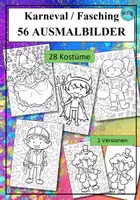 Vorschau - Mal- und Bastelvorlagen - 56 Ausmalbilder Fasching Karneval Fastnacht - Deckblatt