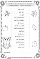 Vorschau - Arbeitsblätter - Wald | Lesen - Seite 1