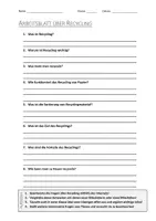 Vorschau - Arbeitsblätter - Lernposter + AB mit Fragen zum Thema "Recycling" + Lösungsblatt + Mindmap + Infografik - Seite 1