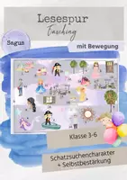 Vorschau - Arbeitsblätter - Faschingslesespur mit Bewegung - Deckblatt