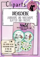 Vorschau - Mal- und Bastelvorlagen - DIY Drehscheibe Wald: Laubbäume, Nadelbäume, Blätter und Früchte (Farbig und Schwarz/WEiß) - Deckblatt
