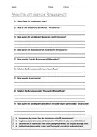 Vorschau - Arbeitsblätter - Lernposter + AB mit Fragen zum Thema "Renaissance" + Lösungsblatt + Mindmap + Infografik - Seite 1