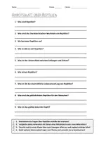Vorschau - Arbeitsblätter - AB mit Fragen zum Thema "Reptilien" + Lösungsblatt + Infografik - Deckblatt