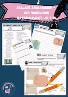 Vorschau - Arbeitsblätter - Ballade analysieren - Der Handschuh, Jg. 7-10 - Deckblatt