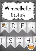 Vorschau - Anderer Materialtyp - Wimpelkette Deutsch grau - Deckblatt