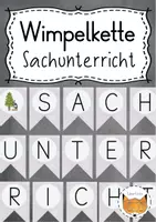 Vorschau - Anderer Materialtyp - Wimpelkette Sachunterricht grau - Deckblatt