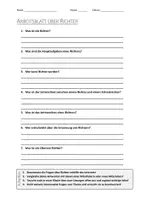 Vorschau - Arbeitsblätter - AB mit Fragen zum Thema "Richter" + Lösungsblatt - Deckblatt