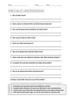 Vorschau - Arbeitsblätter - AB mit Fragen zum Thema "Robin Hood" + Lösungsblatt + Mindmap + Infografik - Deckblatt