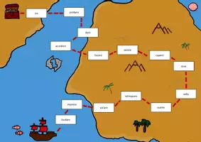 Vorschau - Spiele - Schatzkarte / Insel Deklinationen und Konjugationen - Deckblatt