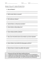 Vorschau - Arbeitsblätter - AB mit Fragen zum Thema "Roboter" + Lösungsblatt + Mindmap + Infografik - Deckblatt