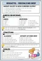 Vorschau - Merkblätter - Persönlichen Brief schreiben – Redemittel für Anrede, Einleitung & Schluss | Merkblatt Deutsch 4.–5. Klasse - Seite 1