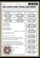 Vorschau - Arbeitsblätter - BRIEFE - Der Aufbau eines förmlichen Briefs (Arbeitsblatt) - Deckblatt