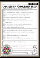 Vorschau - Arbeitsblätter - BRIEFE - Checkliste für das Schreiben von förmlichen Briefen (2-fach differenziert) - Deckblatt