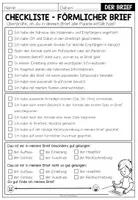 Vorschau - Arbeitsblätter - BRIEFE - Checkliste für das Schreiben von förmlichen Briefen (2-fach differenziert) - Seite 1