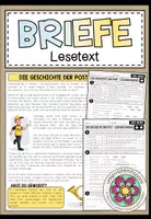 Vorschau - Arbeitsblätter - BRIEFE - Die Geschichte der Post (Lesetext) 2-fach differenziert - Deckblatt
