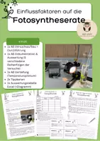 Vorschau - Stundenentwürfe - Materialpaket: Unterrichtsentwurf mit Material Einflussfaktoren auf die Fotosynthese Schülerversuch mit Wasserpest Biologie - Seite 1