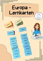 Vorschau - Spiele - Europa - Lernkarten/Karteikarten (Länder und Hauptstädte) - Deckblatt